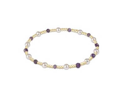 Pearl Sincerity Pattern 4mm Bead Bracelet Amethyst