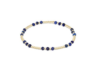 Gemstone Gold Joy Pattern 3mm Bead Bracelet Lapis