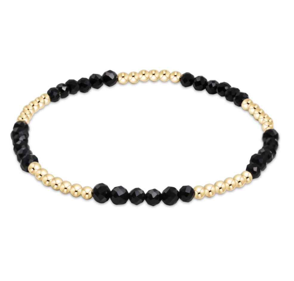 Blissful Pattern 2.5mm Bead Bracelet Faceted Onyx