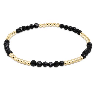 Blissful Pattern 2.5mm Bead Bracelet Faceted Onyx