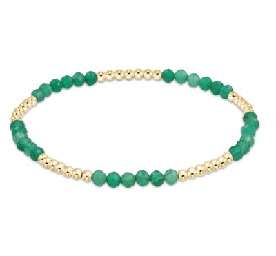 Blissful Pattern 2.5mm Bead Bracelet Green Onyx