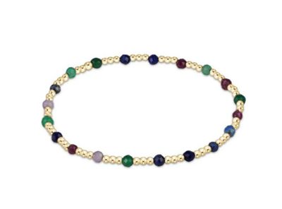 Gemstone Gold Sincerity Pattern 3mm Bead Bracelet Hot Mess fw25