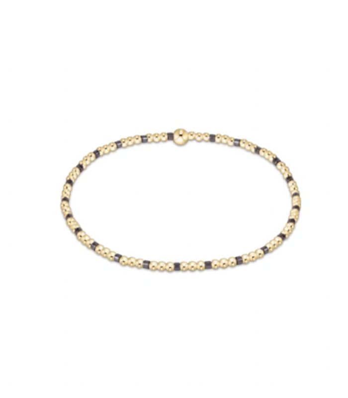 Hope Sincerity Pattern 2mm Bead Bracelet Taupe with a Twist