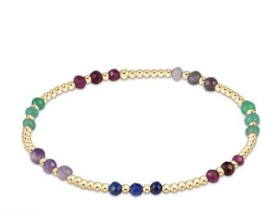 Gemstone Gold Joy Pattern 3mm Bead Bracelet Hot Mess fw25