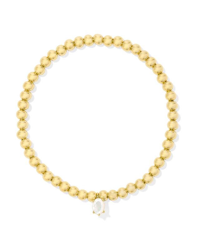 The Cailin Stretch Bracelet in Gold Ivory Mother of Pearl