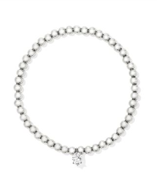 The Cailin Stretch Bracelet in Silver White Crystal