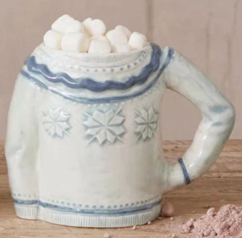 Sassy Sweater Shaped Mug | Snowflake Blue