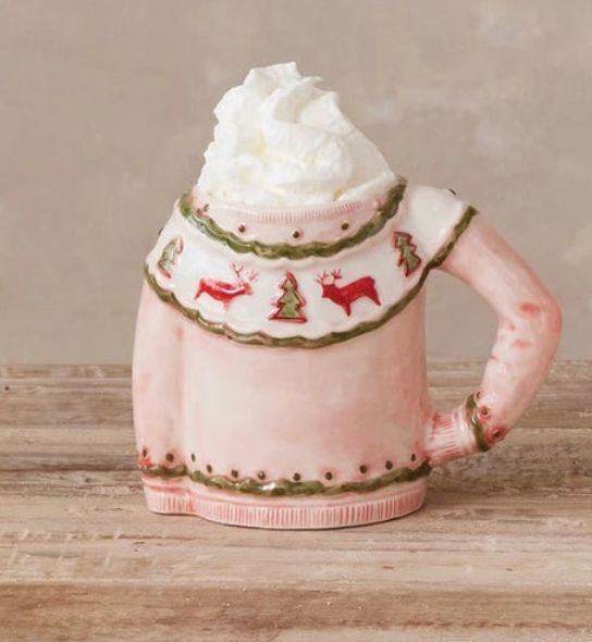 Sassy Sweater Shaped Mug | Deer Tree Red