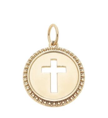 Cross Coin Charm Gold