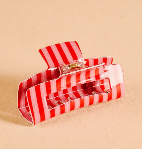 Peppermint Stripe Claw Clip