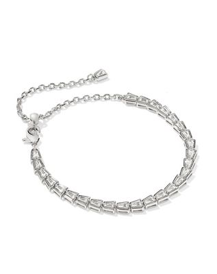 The Bella Tennis Bracelet in Silver White Crystal
