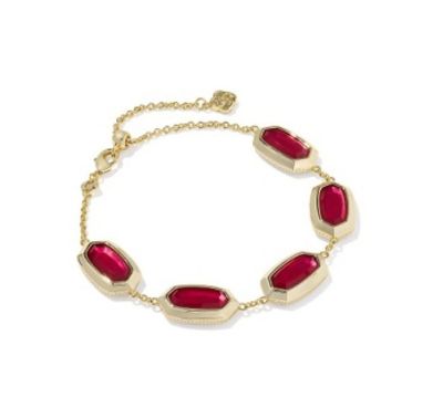 The Elaina Bezel Bracelet in Carmine Red Illusion