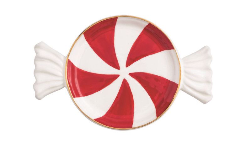 Candy Tidbit Plate, Color: Red