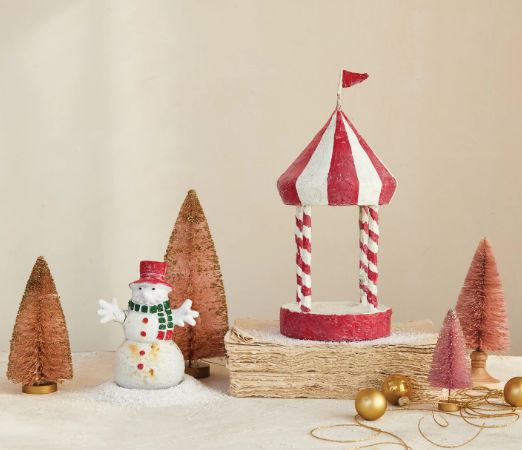 Metal &amp; Paper Mache Pavilion with Flag