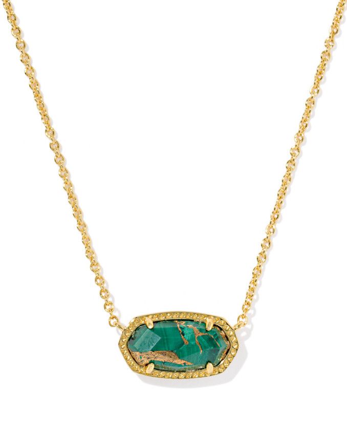 The Elisa Necklace in Gold Bronze Malachite