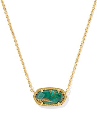 The Elisa Necklace in Gold Bronze Malachite