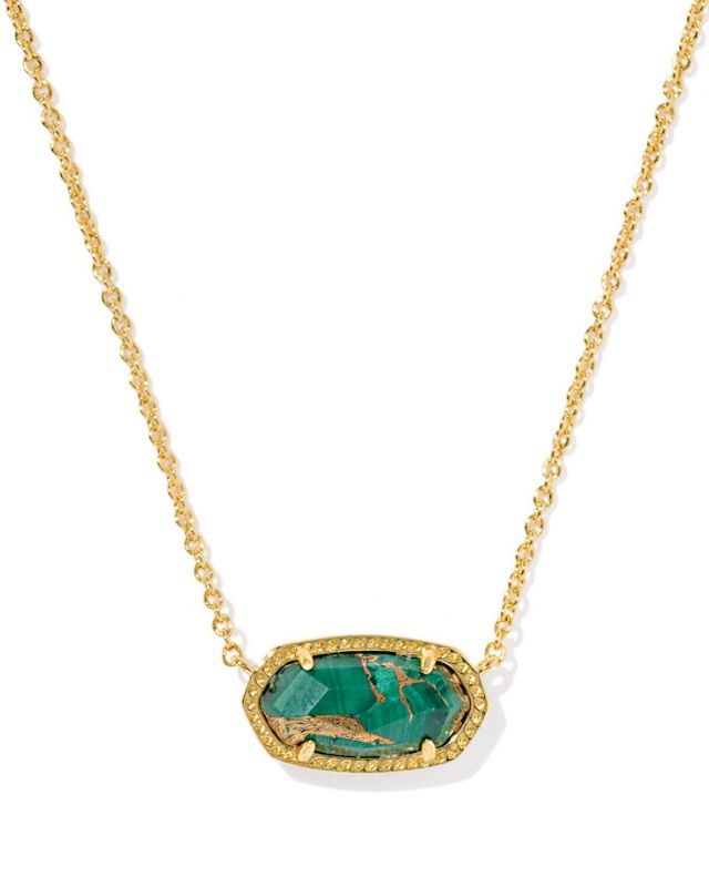 The Elisa Necklace in Gold Bronze Malachite