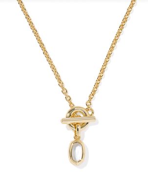 The Mini Elisa Toggle Pendant in Gold Ivory Mother of Pearl