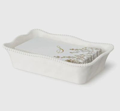 Perlette Cream Melamine Guest Napkin Holder