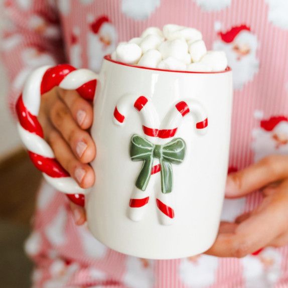Sculpted Candy Cane Mug