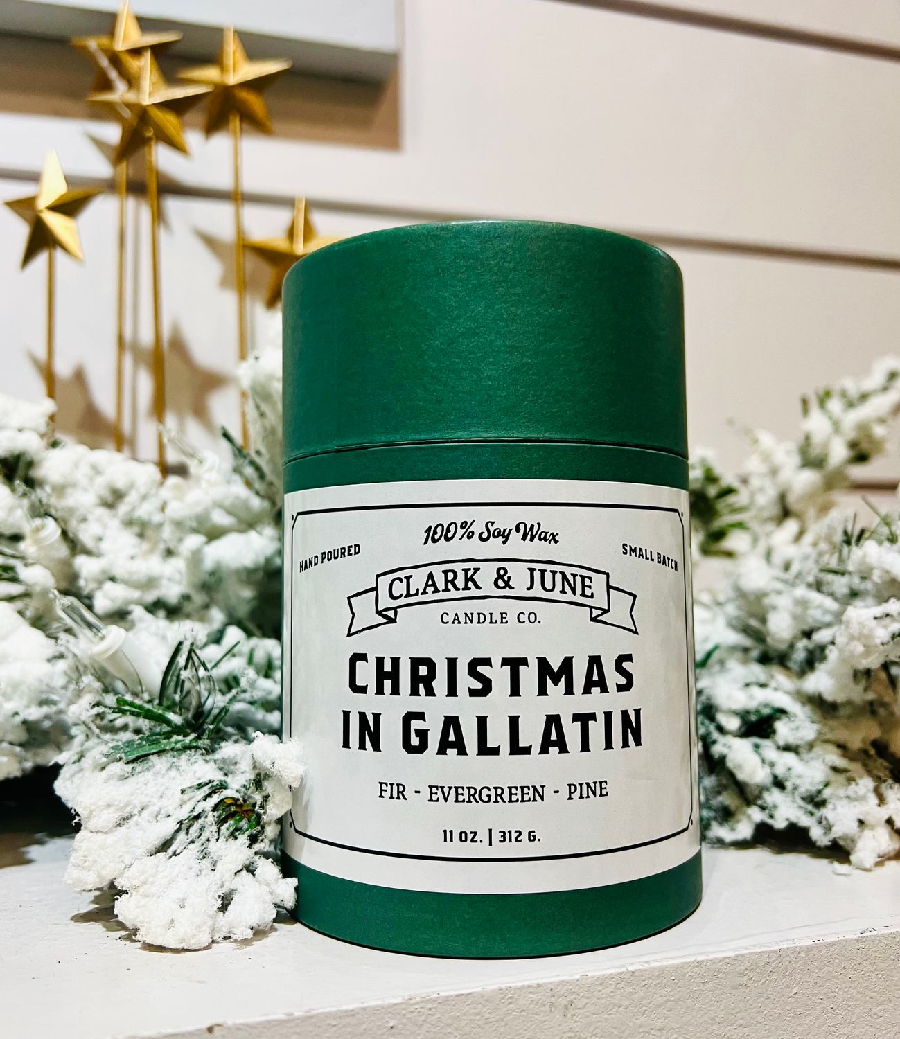 &quot;Christmas in ...&quot; Custom City Candle, Color: Gallatin