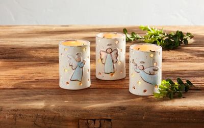 Stoneware Angel Votive