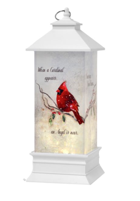 Light Up Bereavement Shimmer Cardinal Lantern