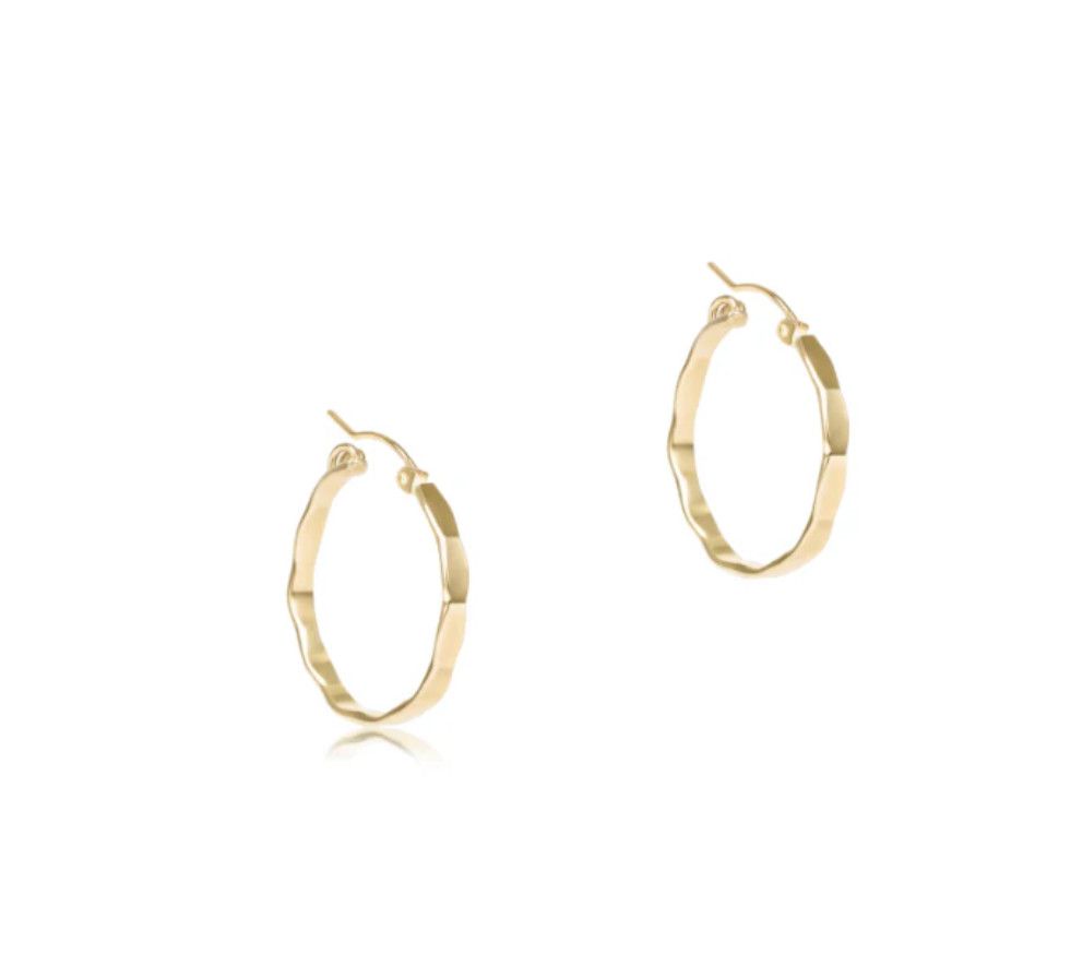 Scalloped Round Gold 1.25&quot; Hoop Smooth
