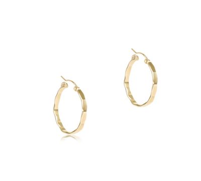 Scalloped Round Gold 1.25&quot; Hoop Smooth
