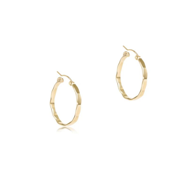 Scalloped Round Gold 1.25&quot; Hoop Smooth
