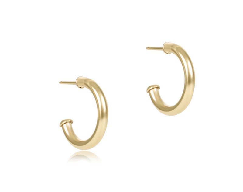 Round Gold 0.5&quot; Post Hoop  2mm Smooth