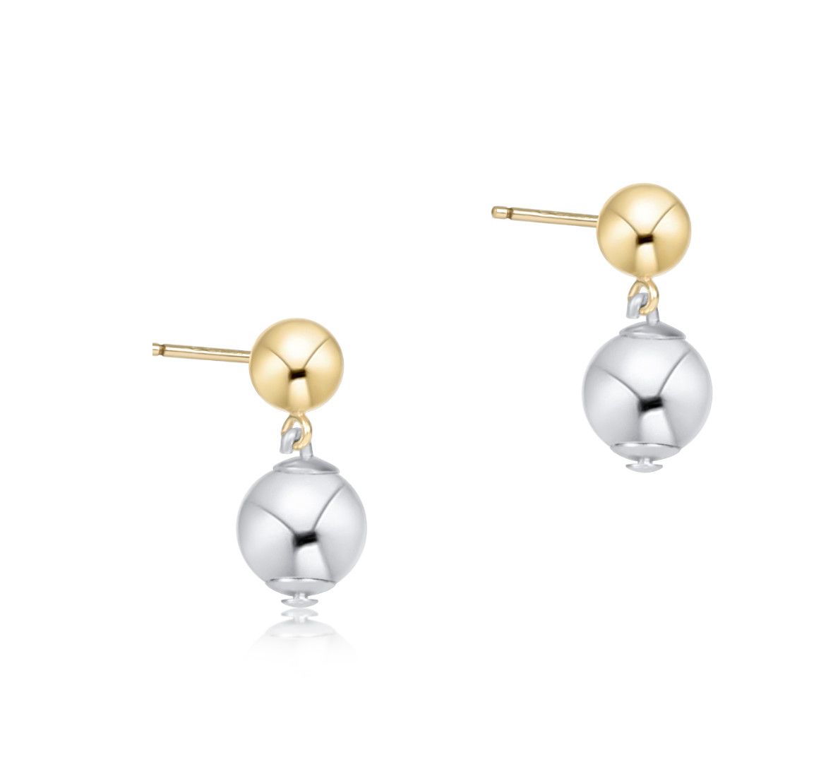 Classic 8mm Ball Drop Stud Mixed Metal