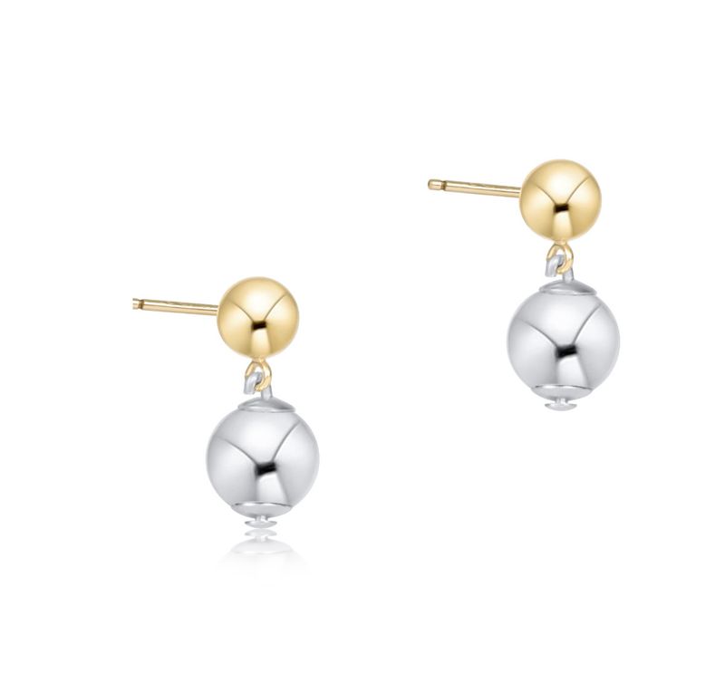 Classic 8mm Ball Drop Stud Mixed Metal