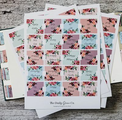 Floral Bible Tabs