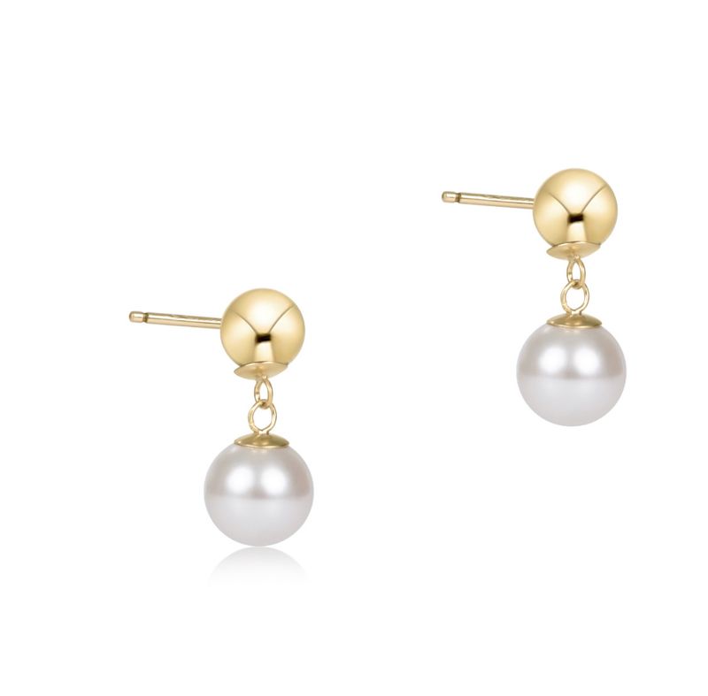 Classic 8mm Ball Drop Stud Pearl