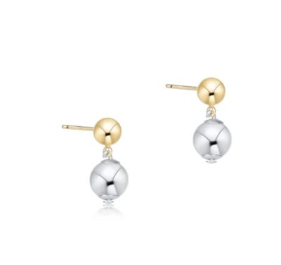 Classic 10mm Ball Drop Stud Mixed Metal