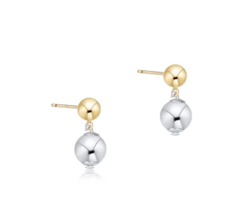 Classic 10mm Ball Drop Stud Mixed Metal