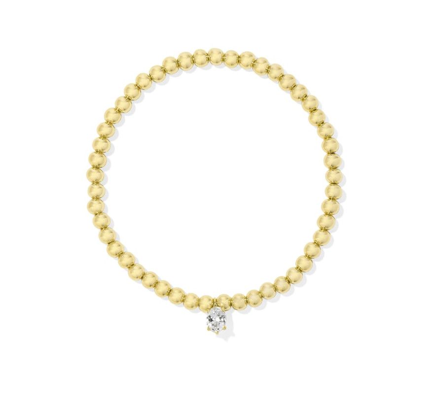 The Cailin Stretch Bracelet Gold White Crystal