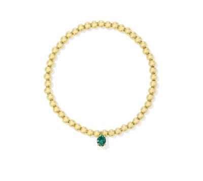 The Cailin Stretch Bracelet in Gold Green Crystal
