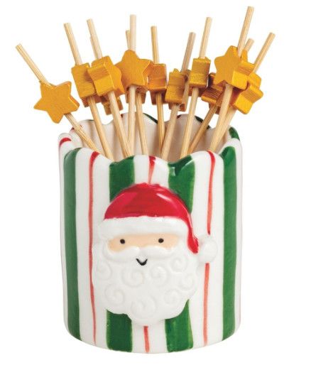 Bagged Christmas Toothpick Holder, Color: Santa