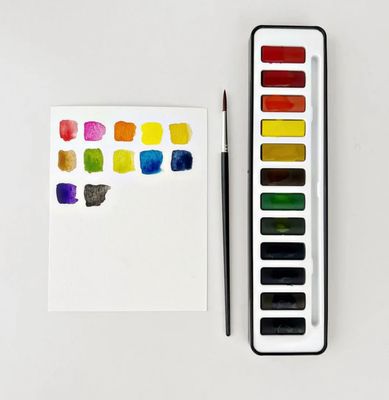 Watercolor Paint Set with Brush