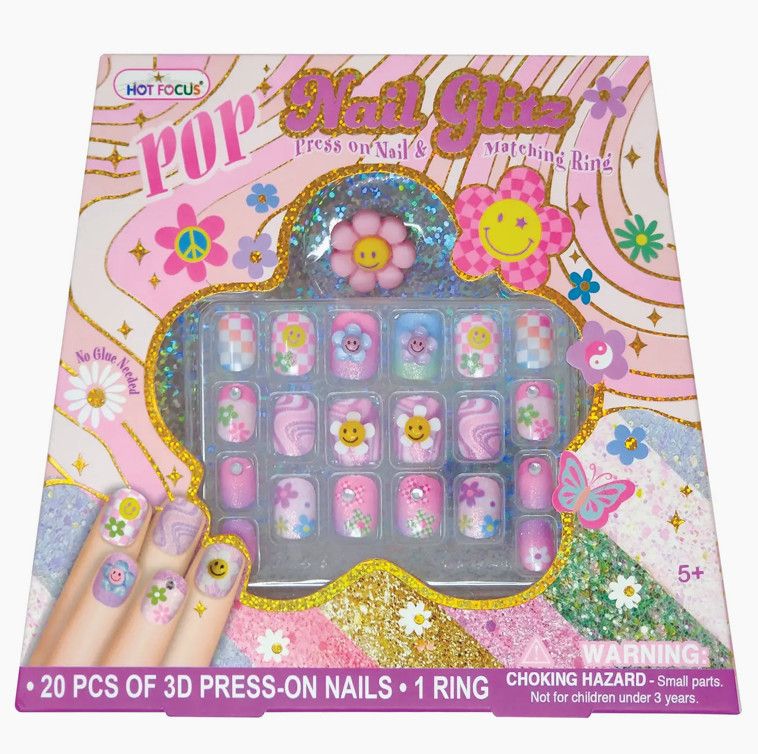 Groovy Flower Press On Nail Set