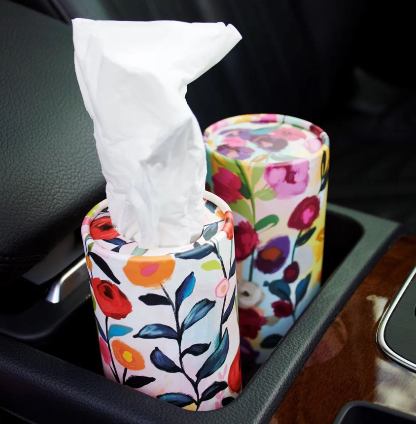 Bright Floral Car Tissues Box Set of 4