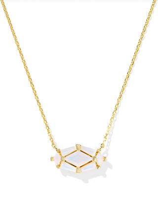 The Lindy Rae Elisa Pendant Gold White Opal Crystal