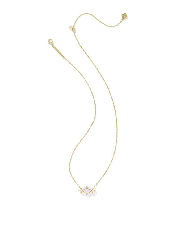 The Lindy Rae Elisa Pendant Gold White Opal Crystal