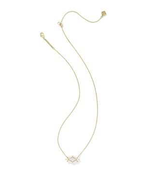 The Lindy Rae Elisa Pendant Gold White Opal Crystal