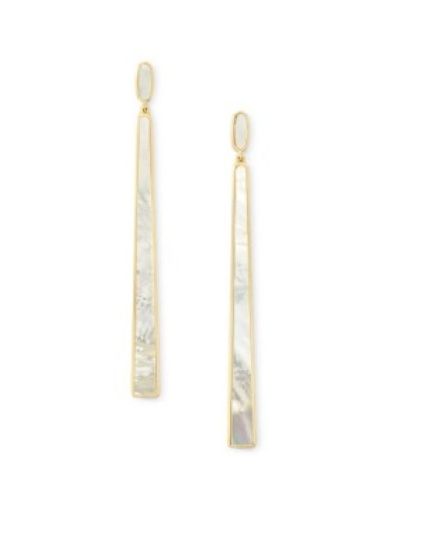 The Brooklyn Shell Drop Earring in Gold Ivory Mother of Pearl
