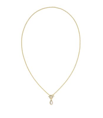 The Mini Elisa Toggle Pendant in Gold Ivory Mother of Pearl