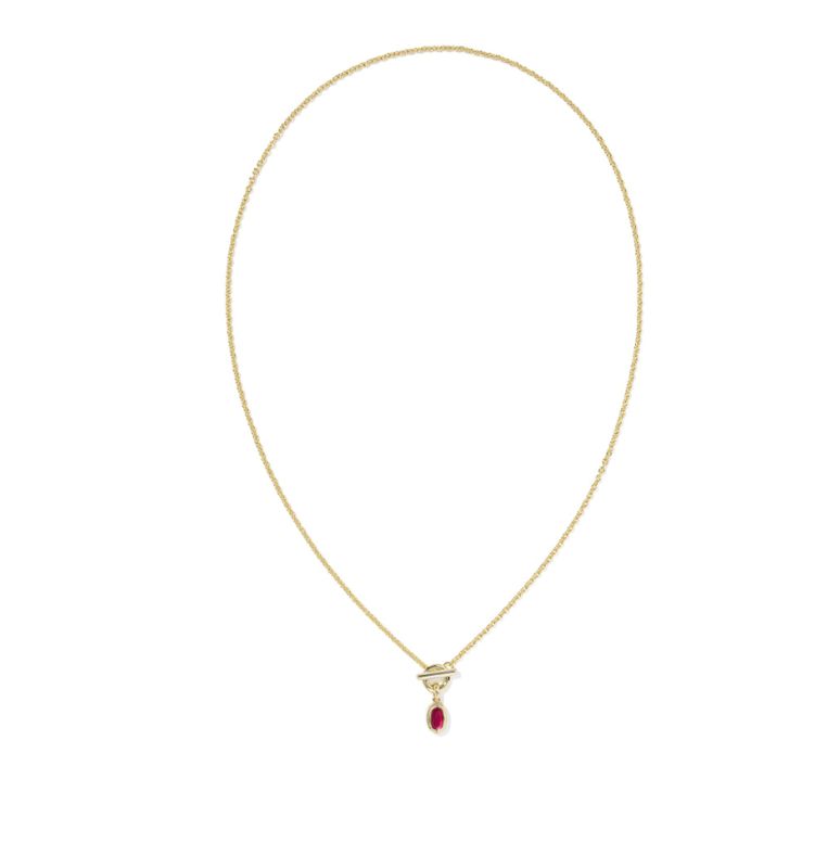 The Mini Elisa Toggle Pendant in Gold Carmine Red Illusion