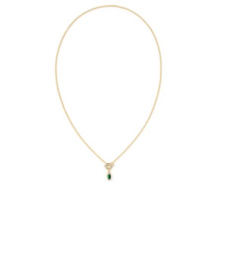 The Mini Elisa Toggle Pendant in Gold Green Tiger's Eye